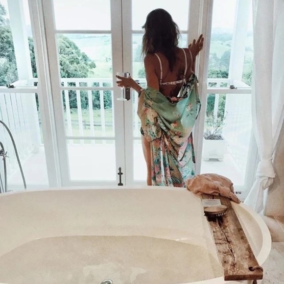 SOLD OUT Boho Peacock Feather & Floral Kimono Duster Robe - Picture 3 of 9